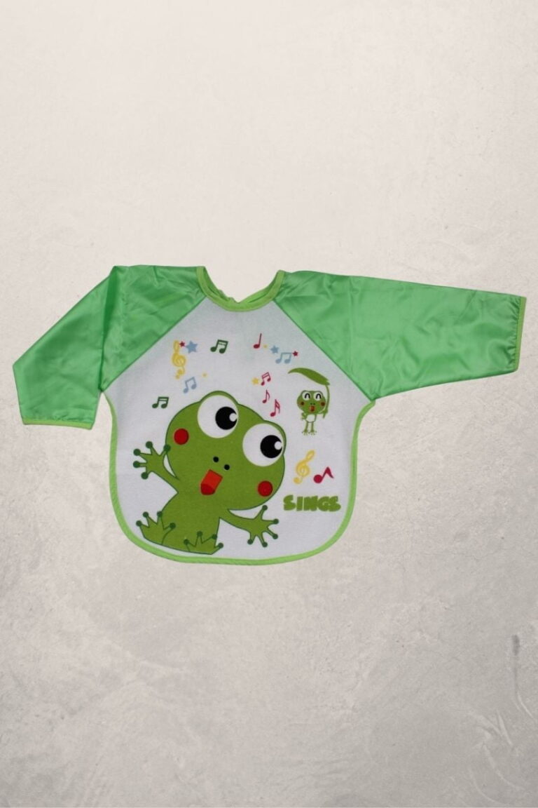 Αδιάβροχη Σαλιάρα Φαγητού Με Μανίκια Frog Sings 7110