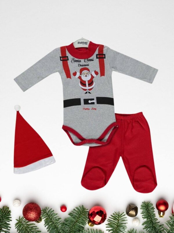 Χριστουγεννιάτικο Κορμάκι Με Σκουφάκι Και Παντελόνι 9735