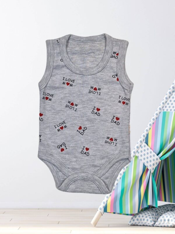 Κορμάκι Βρεφικό Αμάνικο I Love Mam Dad G3052