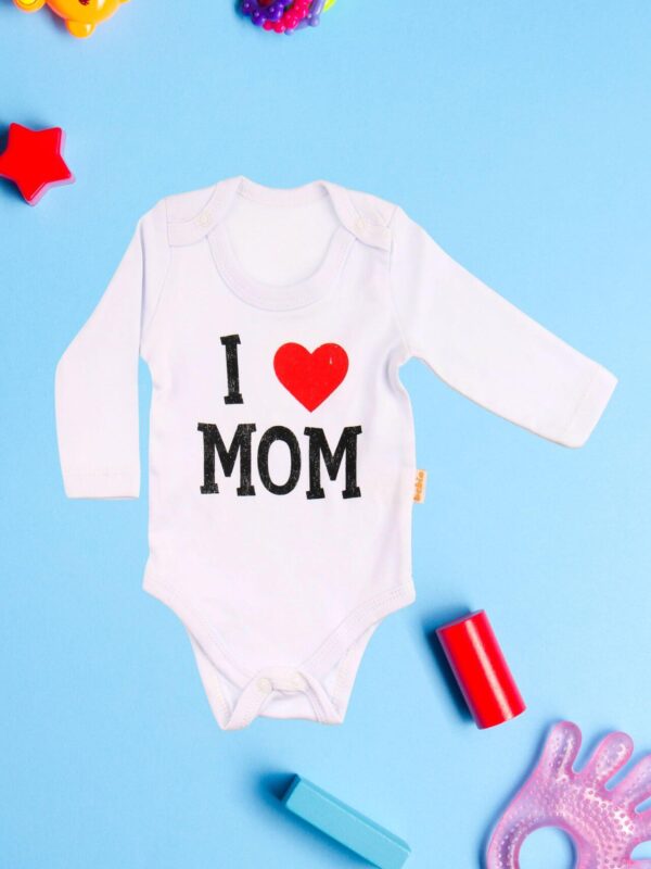 Κορμάκι Βρεφικό Μακρύ Μανίκι Love Mom G2225