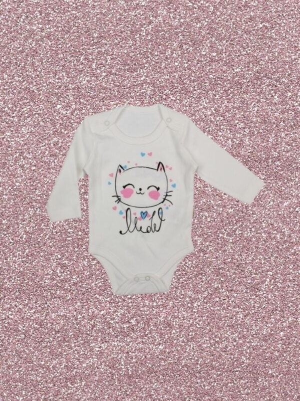 Κορμάκι Βρεφικό Με Μακρύ Μανίκι Cat R2136