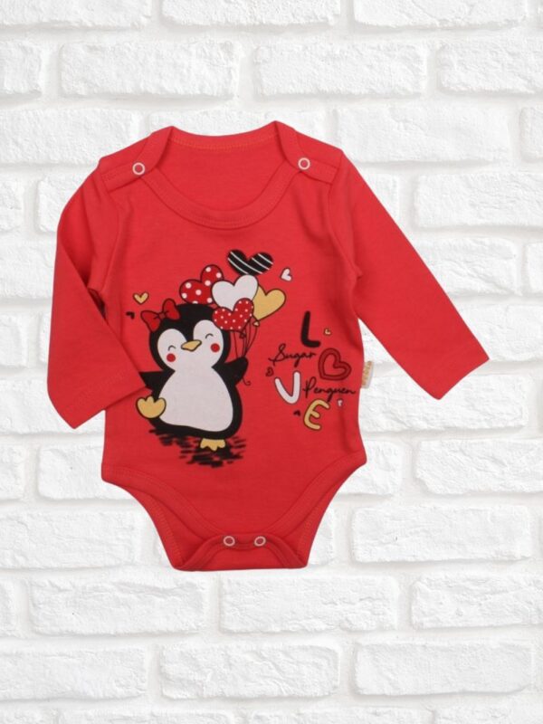 Κορμάκι Βρεφικό Πιγκουίνος Με Μακρύ Μανίκι W2159