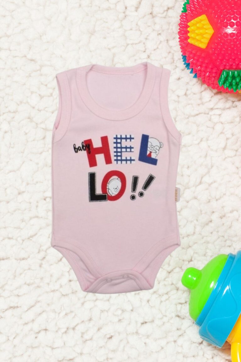 Κορμάκι Βρεφικό Αμάνικο Body Hello R9006