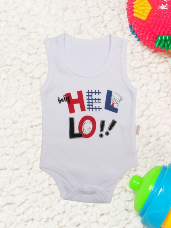 Κορμάκι Βρεφικό Αμάνικο Body Hello D9006