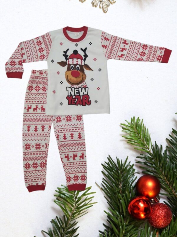 Πιτζάμα Παιδική Τάρανδος Με Σκουφάκι D9380