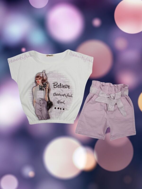 Σετ Παιδικό Μπλουζάκι Παντελονάκι Beauty W5252