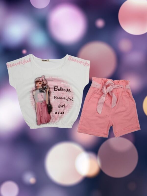 Σετ Παιδικό Μπλουζάκι Παντελονάκι Beauty D5252
