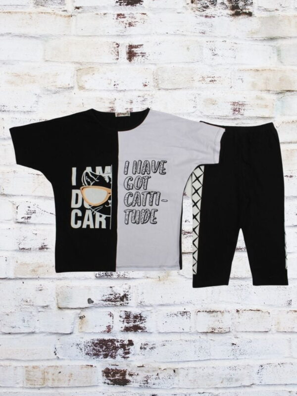 Σετ Παιδικό Μπλουζάκι Παντελονάκι Cattitude Ρ0450