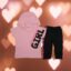 Σετ Παιδικό Μπλουζάκι Παντελονάκι Fashion Girl D0418