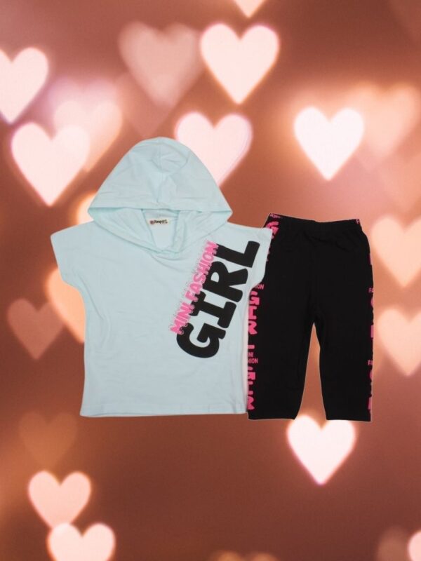 Σετ Παιδικό Μπλουζάκι Παντελονάκι Fashion Girl W0418