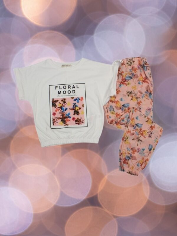Σετ Παιδικό Μπλουζάκι Παντελονάκι Floral Mood R4003