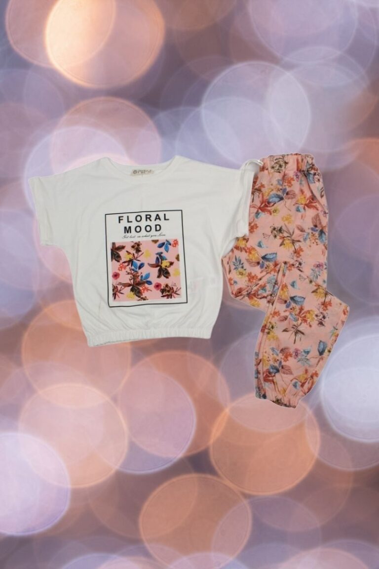 Σετ Παιδικό Μπλουζάκι Παντελονάκι Floral Mood R4003