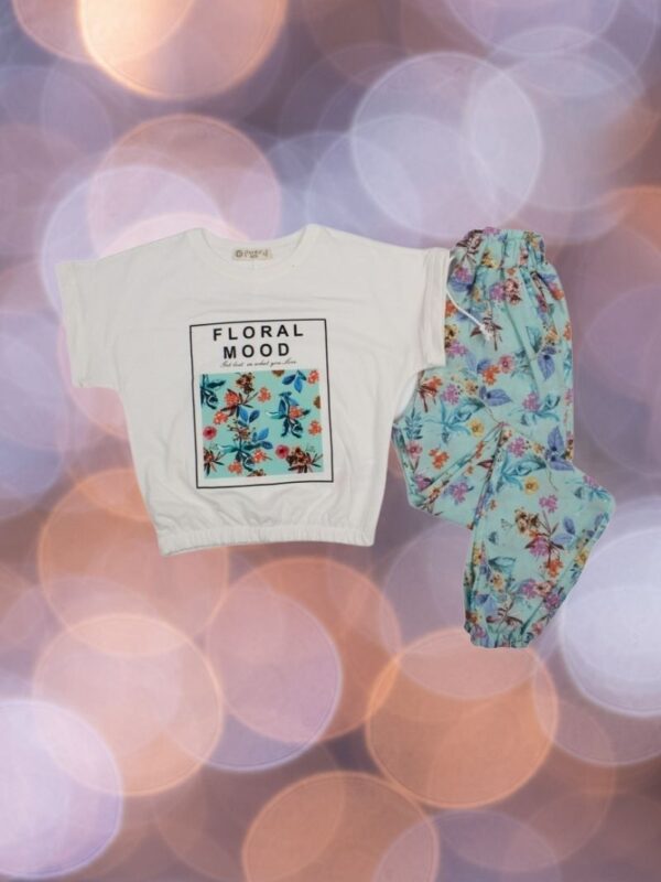Σετ Παιδικό Μπλουζάκι Παντελονάκι Floral Mood W4003