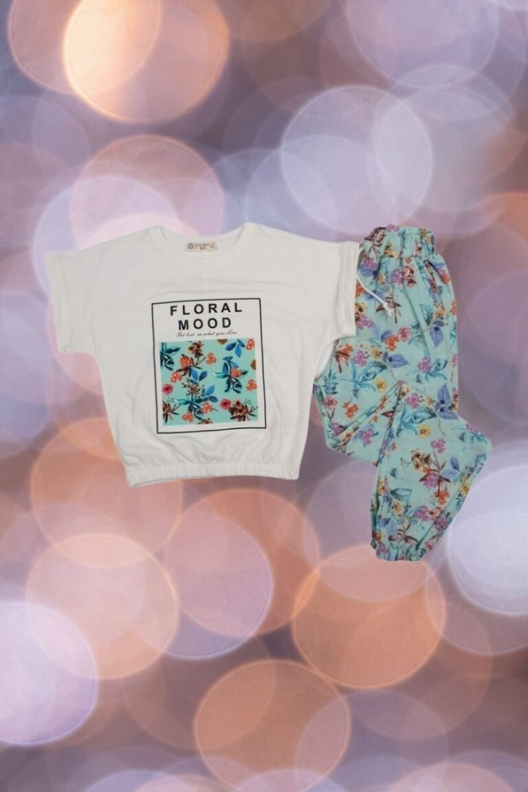 Σετ Παιδικό Μπλουζάκι Παντελονάκι Floral Mood W4003