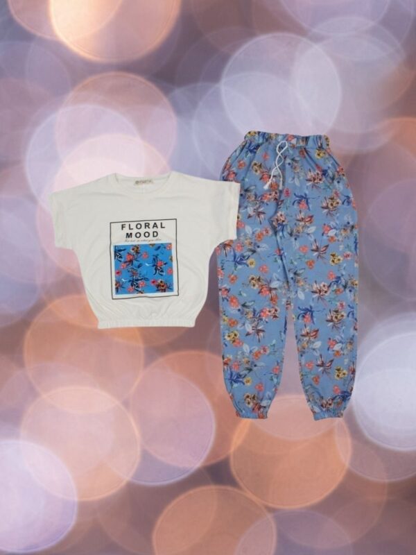 Σετ Παιδικό Μπλουζάκι Παντελονάκι Floral Mood S4003