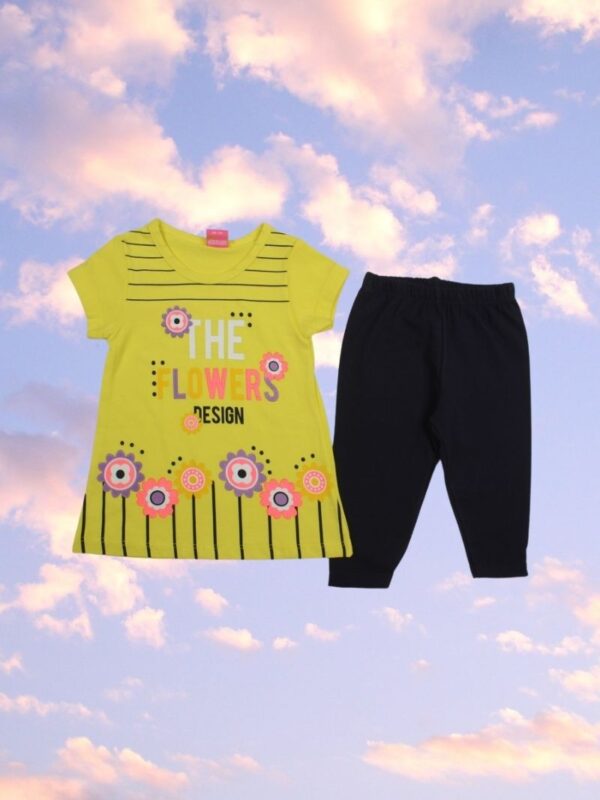 Σετ Παιδικό Μπλουζάκι Παντελονάκι Flowers W1014