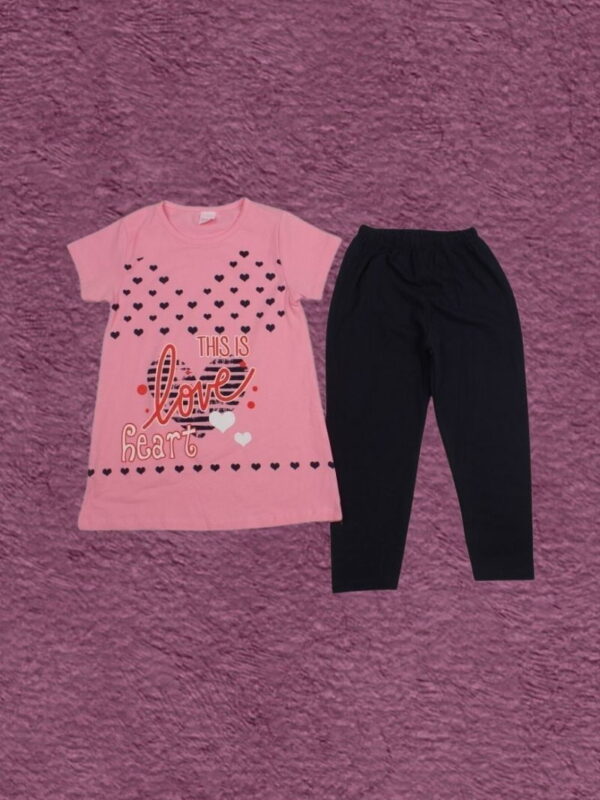 Σετ Παιδικό Μπλουζάκι Παντελονάκι Heart R1044