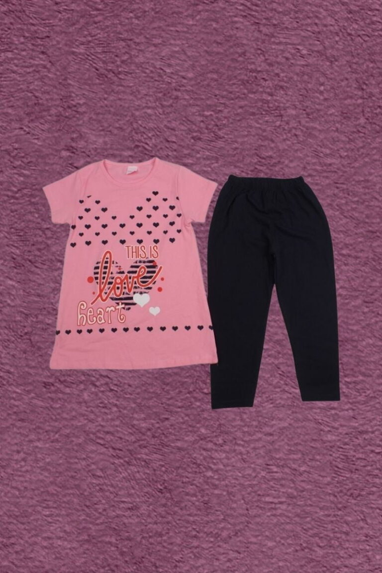 Σετ Παιδικό Μπλουζάκι Παντελονάκι Heart R1044