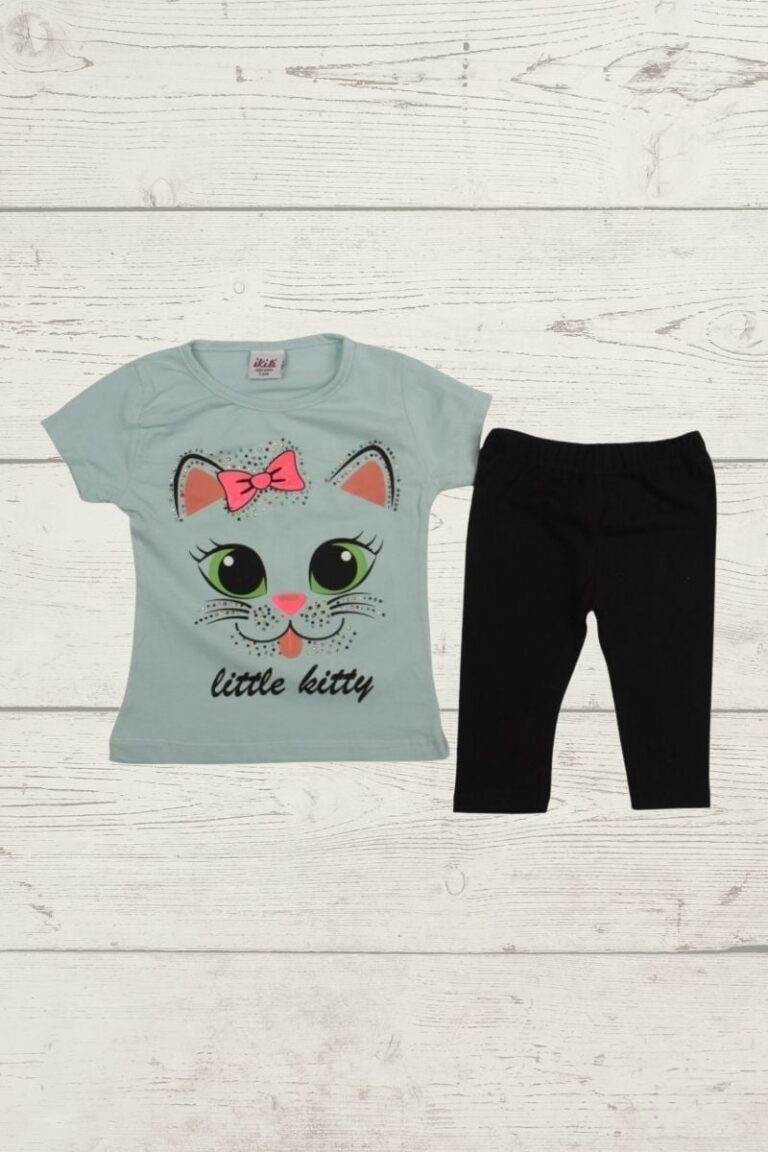 Σετ Παιδικό Μπλουζάκι Παντελονάκι Little Kitty W2284