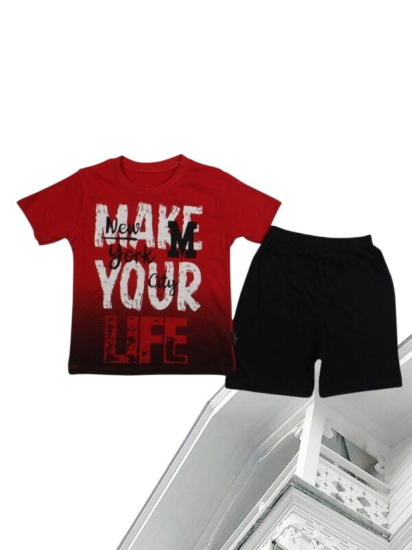 Σετ Παιδικό Μπλουζάκι Παντελονάκι Make Your Life Print D0607