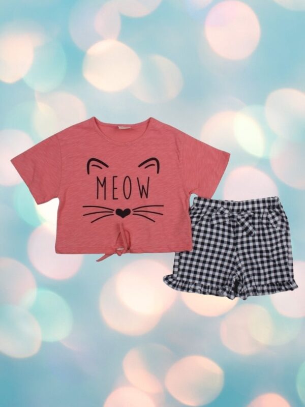 Σετ Παιδικό Μπλουζάκι Παντελονάκι Meow R22764