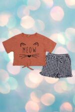 Σετ Παιδικό Μπλουζάκι Παντελονάκι Meow W22764