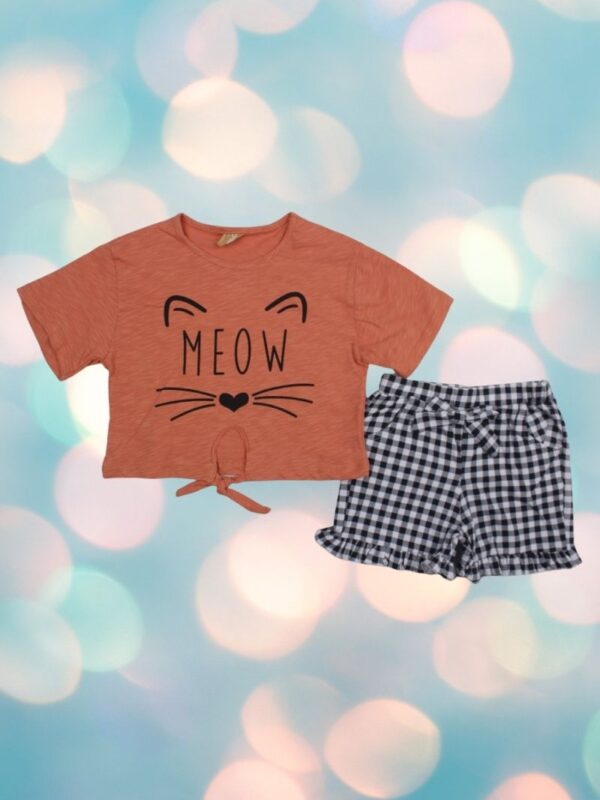 Σετ Παιδικό Μπλουζάκι Παντελονάκι Meow W22764