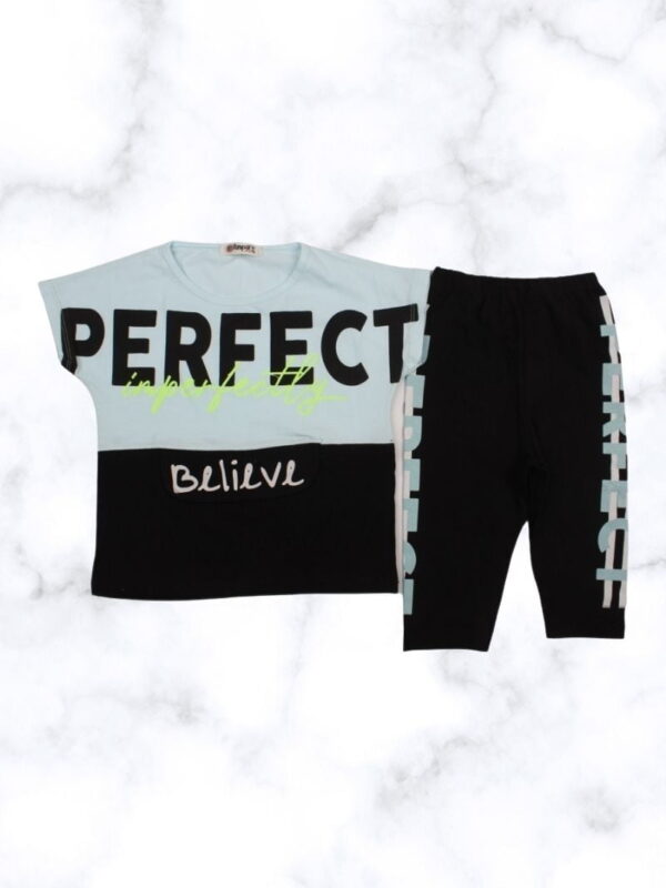 Σετ Παιδικό Μπλουζάκι Παντελονάκι Miss Perfect W0441