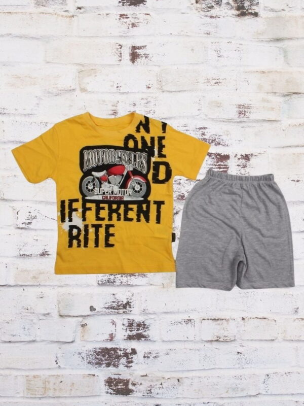 Σετ Παιδικό Μπλουζάκι Παντελονάκι Motor Print R0627