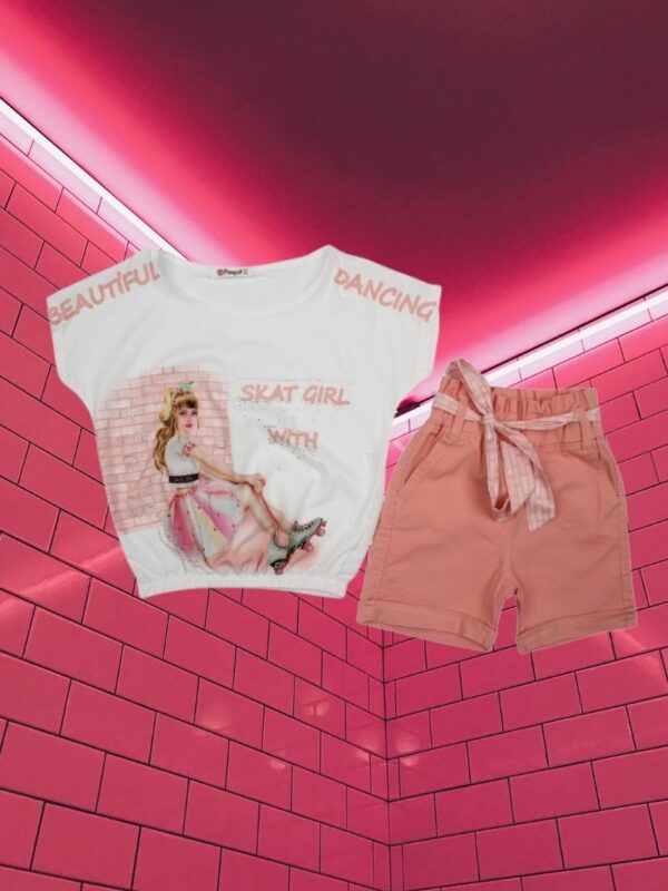 Σετ Παιδικό Μπλουζάκι Παντελονάκι Roller Girl W5254