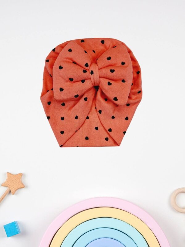 Τουρμπάνι Βρεφικό με Φιόγκο Καρδούλες S22219