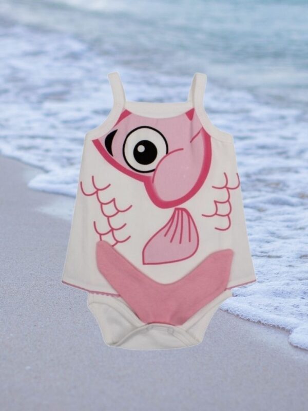 Βρεφικό Κορμάκι Τιράντα Με Κορδέλα Δελφίνι W1711