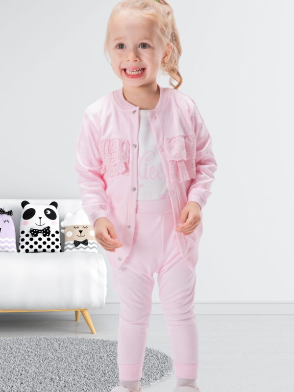 Βρεφικό Σετ Για Κορίτσι Ζακετάκι Κορμάκι Παντελονάκι 2016