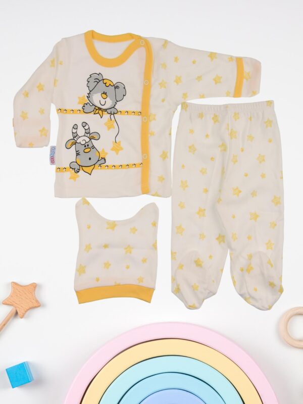 Βρεφικό Σετ Happy Animals Με Σκουφάκι W9303