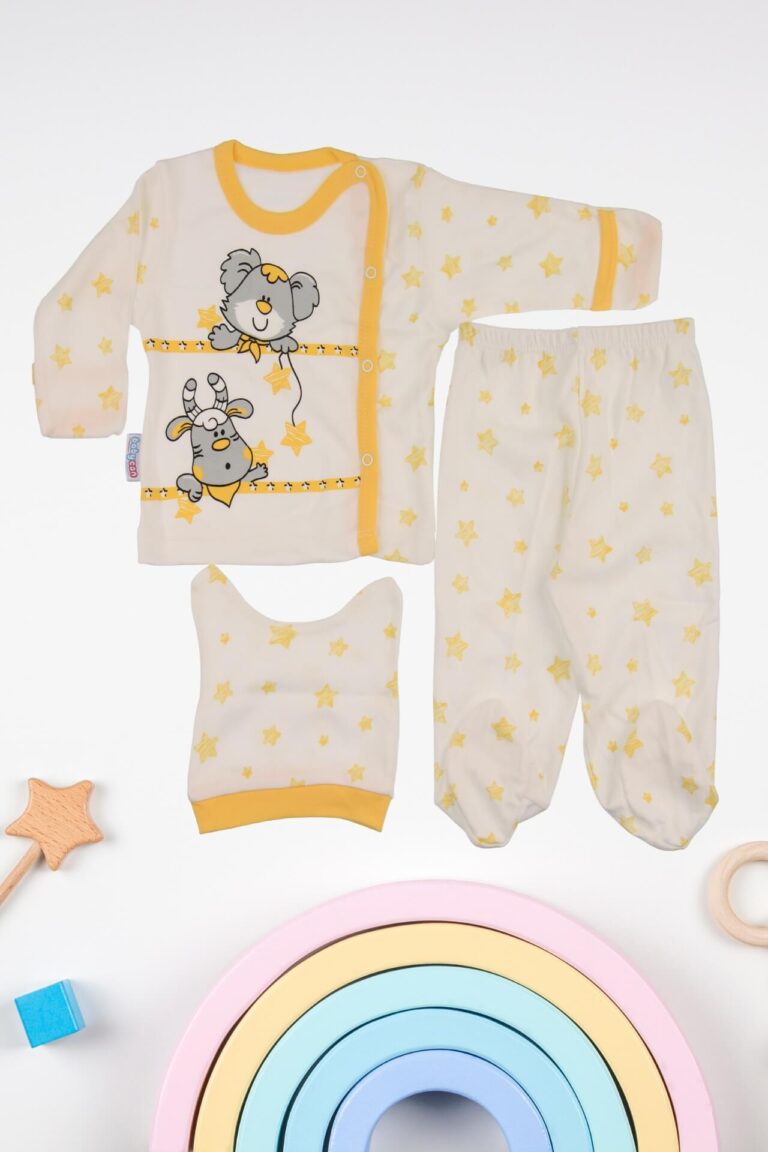 Βρεφικό Σετ Happy Animals Με Σκουφάκι W9303
