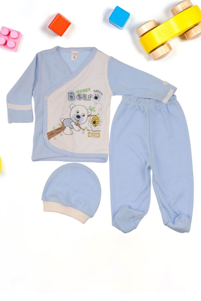 Βρεφικό Σετ Teddy Bear Με Σκουφάκι W0428