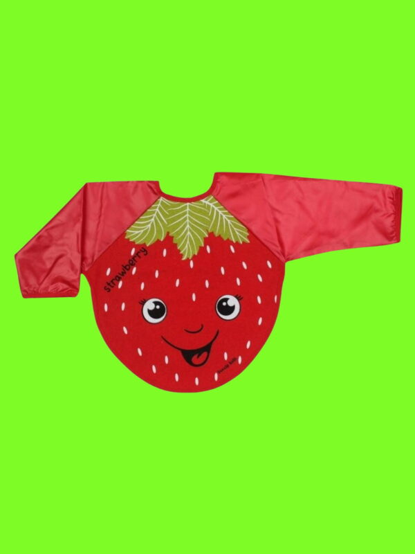 Αδιάβροχη Σαλιάρα Φαγητού Με Μανίκια Φράουλα 6701