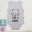 Κορμάκι Βρεφικό Αμάνικο Cat&apos;s Love R9002