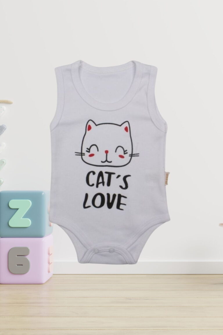 Κορμάκι Βρεφικό Αμάνικο Cat&apos;s Love R9002