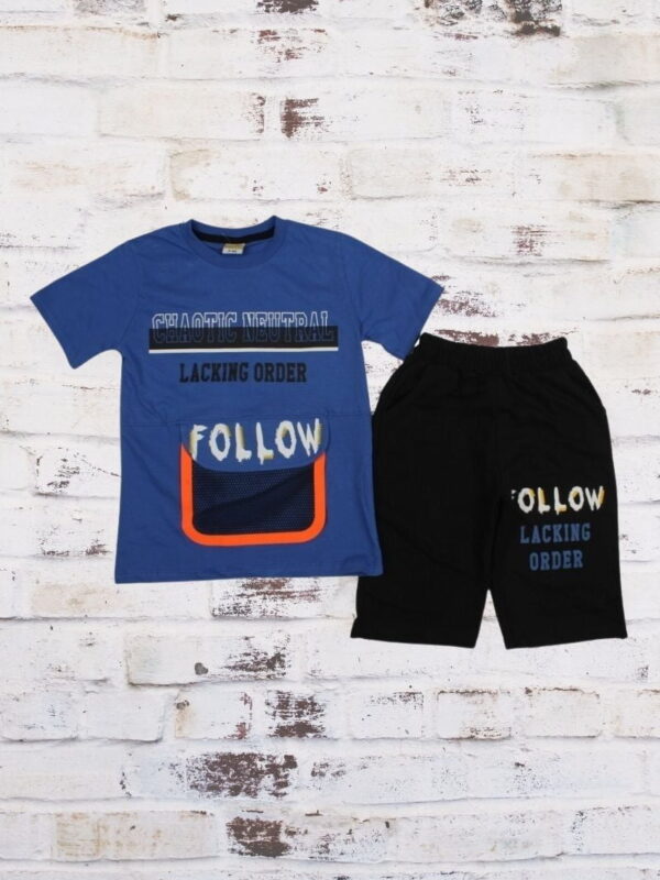 Σετ Παιδικό Μπλουζάκι Παντελονάκι Follow D7157