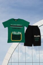 Σετ Παιδικό Μπλουζάκι Παντελονάκι Follow G7158