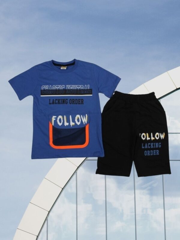 Σετ Παιδικό Μπλουζάκι Παντελονάκι Follow D7158