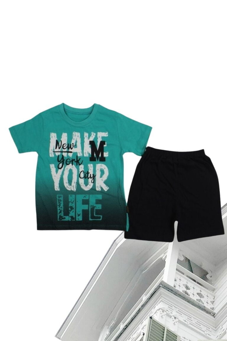 Σετ Παιδικό Μπλουζάκι Παντελονάκι Make Your Life Print F0607
