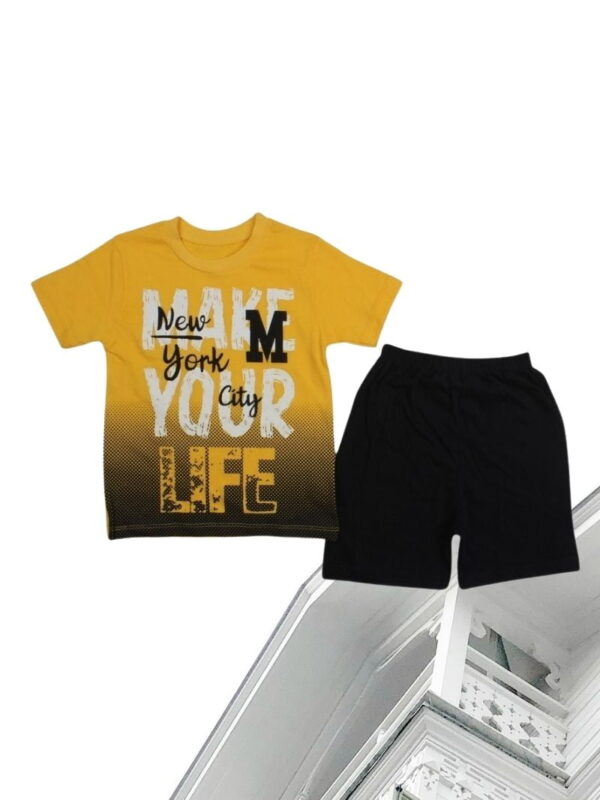 Σετ Παιδικό Μπλουζάκι Παντελονάκι Make Your Life Print R0607