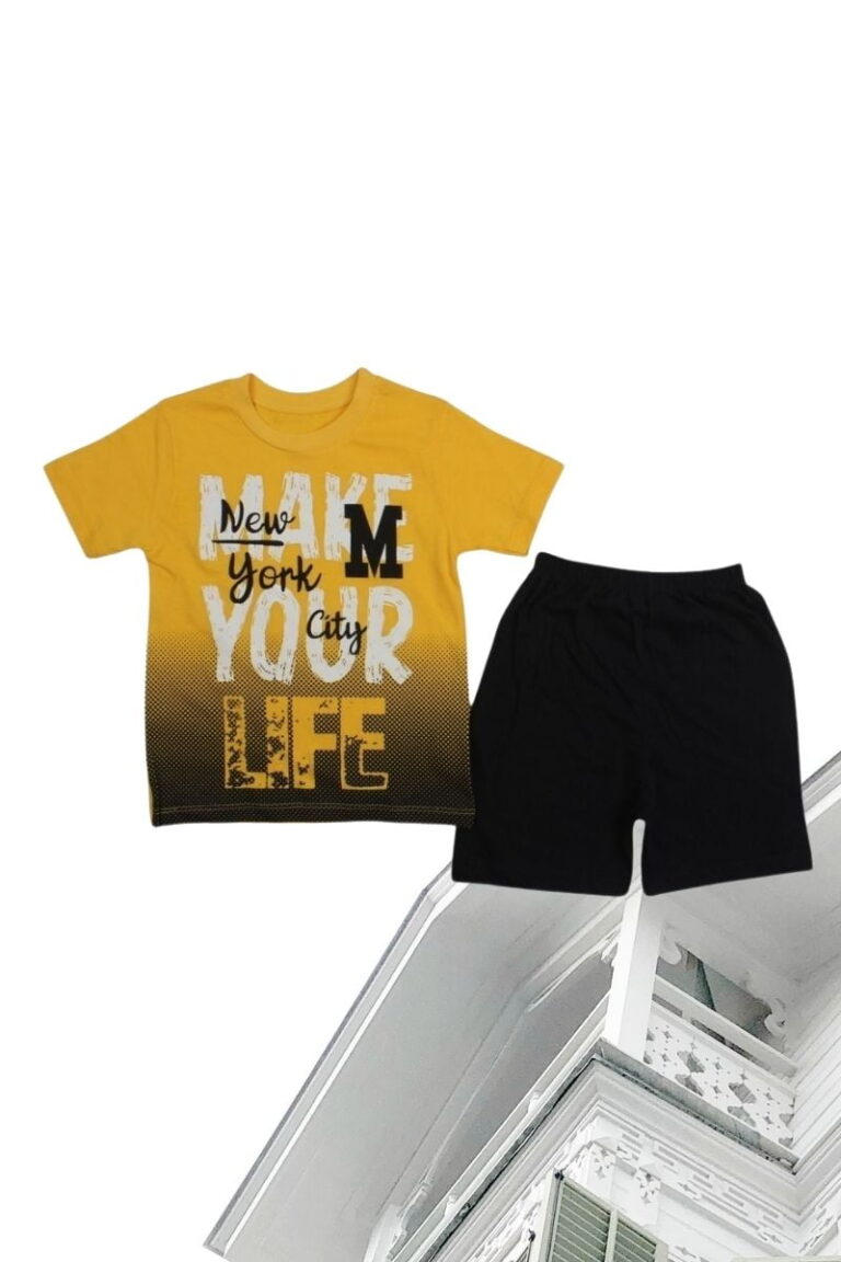 Σετ Παιδικό Μπλουζάκι Παντελονάκι Make Your Life Print R0607