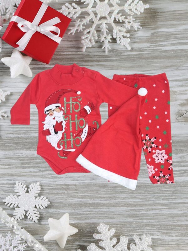 Χριστουγεννιάτικο Κορμάκι Με Σκουφάκι Και Παντελόνι 9509