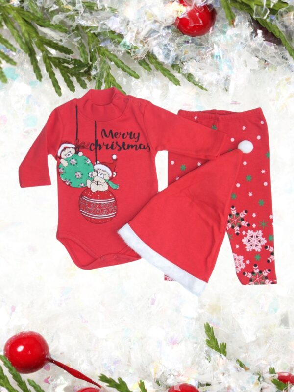 Χριστουγεννιάτικο Κορμάκι Με Σκουφάκι Και Παντελόνι 9514