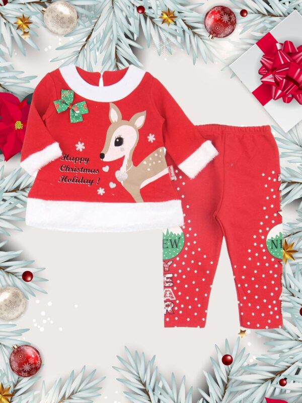 Χριστουγεννιάτικο Σετ Μπλουζάκι Παντελονάκι 9556