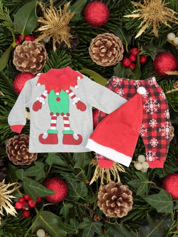 Χριστουγεννιάτικο Σετ Μπλουζάκι Παντελονάκι 9567